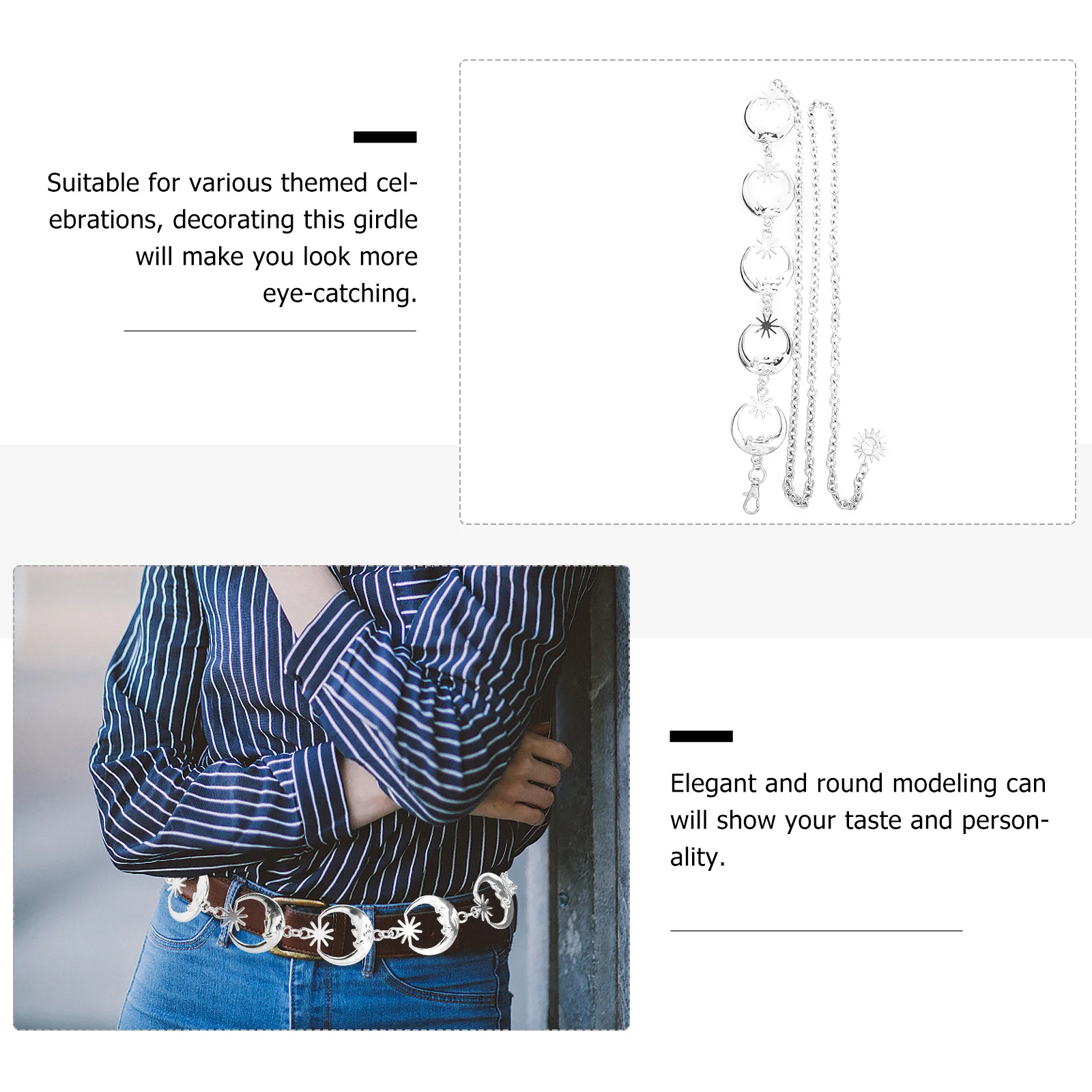 

Charm Metal Body Waist Belt Punk Belly Chain For Festival Clubwear Swimwear Bikini Suit Waist Chain Outfit Decor