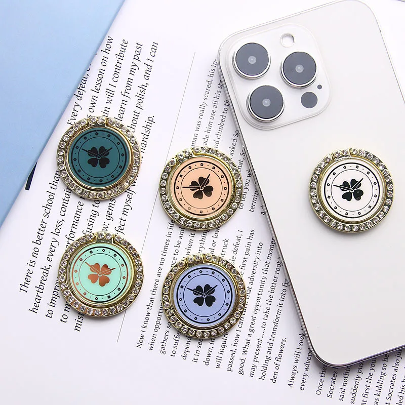 

Стильный держатель для телефона INS Style Clover Diamond, складной, милый, портативный, модный, настольная подставка, универсальный держатель с кольцом для пальца для iPhone