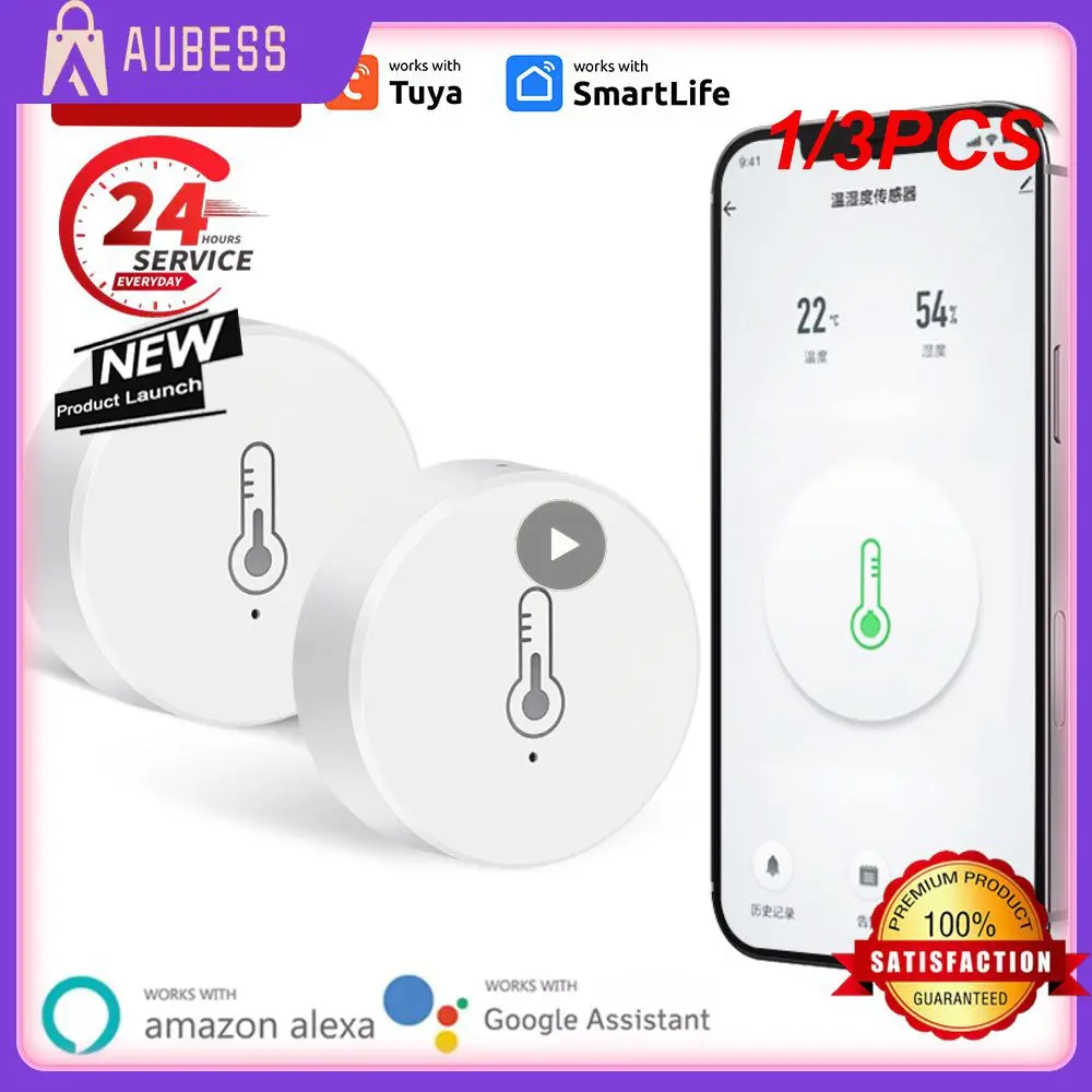 1/3PCS Tuya 3.0 Temperature And Humidity Sensor Remote Monitor By Smart Life APP Battery Powered Work With ALexa