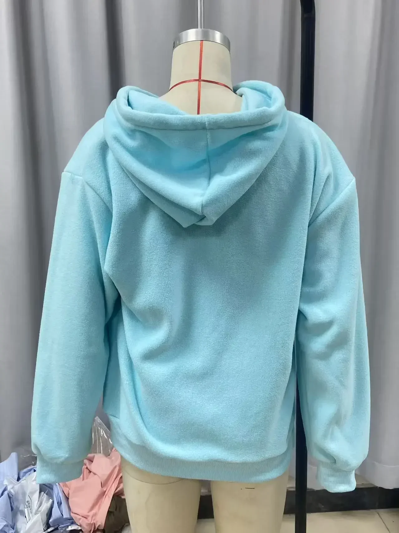 Women Solid Hooded Fleece Oversized Pullover Sweatshirt With Pet Pocket Autumn Winter Casual Top Ladies Cozy