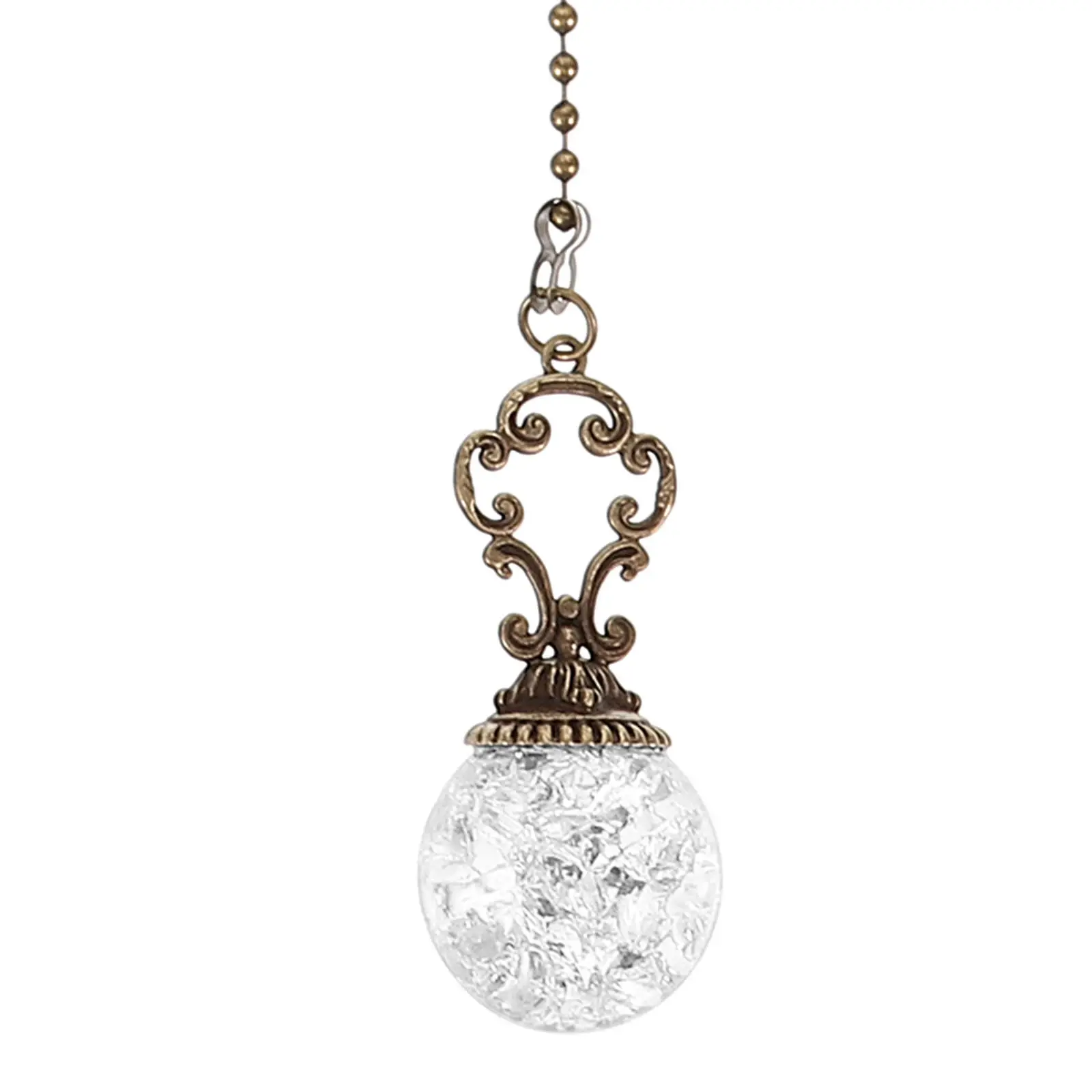 Beaded Vintage Copper Ceiling Fan Pull Chain Decorative Pendant Extension Replacement for Light Fixtures Fan Pull Chain