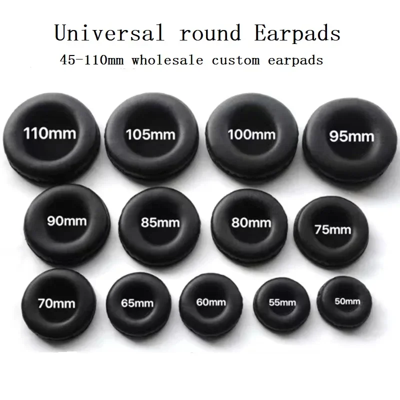 2pcs 45/50/55/60/65/70/75/80/85/90/95/100/105/110MM Headphone Pad Ear Pad Sponge In-ear Earphone Cover Earphone Accessories