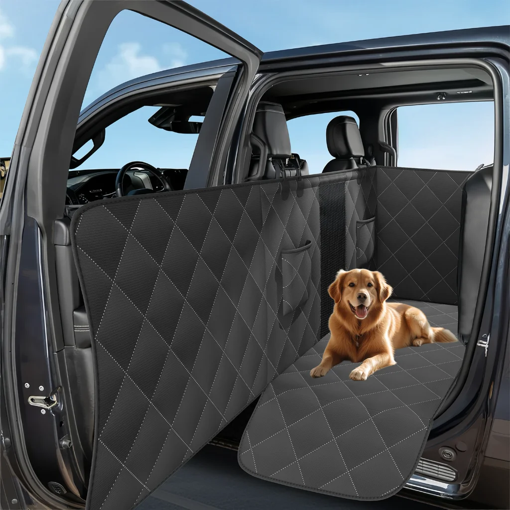 XL Dog Seat Cover for Truck,Floor Dog Car Seat Cover for Back Seat,Dog Hommock Backseat Cover For Truck with Flip Up Rear Seats,