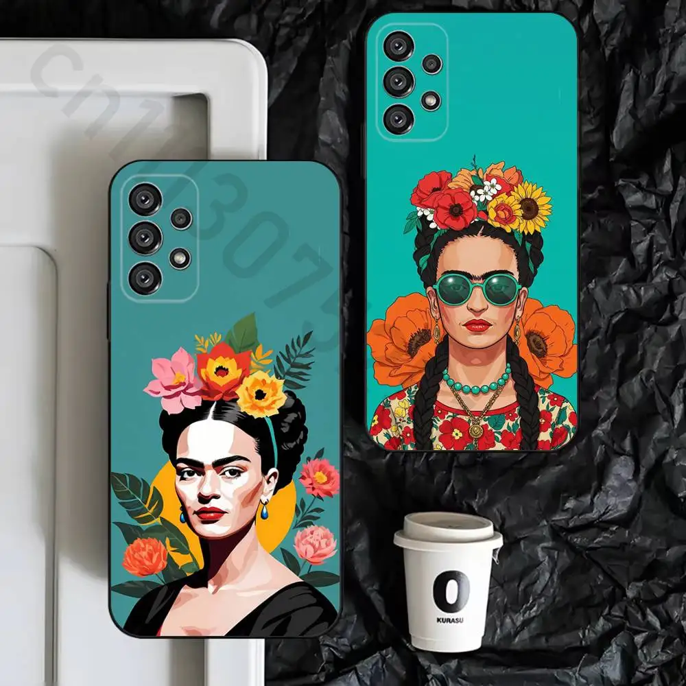 

Fashion F-FridaS-S K-Kahlo Phone Case for Samsung Galaxy S25 S24 S23 S22 S21 S20 Ultra Plus Cool Frosted Soft Cover Funda
