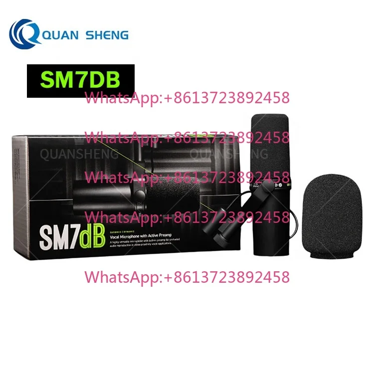 SM7dB Active Cardioid Dynamic XLR Wired Metal Microphone Built-In Preamp Portable Light-weight For Streaming Recording