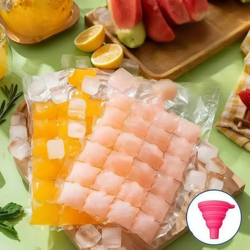 Best Quality Food Grade Ice Cube Trays with Self Sealing Lids Edible Molds for Storing Ice Cubes Juice Water Disposable Ice Bags