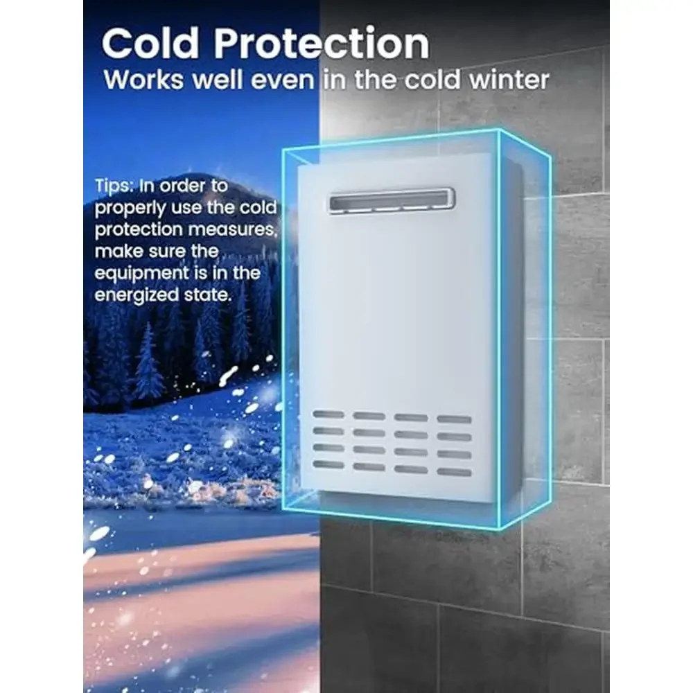 Scaldabagno senza serbatoio a propano da esterno 5,2 GPM 130000   BTU Telecomando su richiesta Scaldabagno residenziale istantaneo IPX5