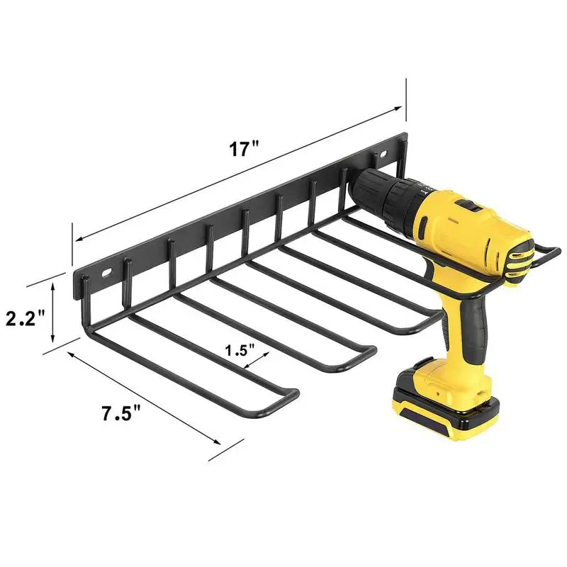 Drill Holder Wall Mount Rack Electric Drill Wrench Storage Power Tool Organizer Shelf Accessories for Home Workshop