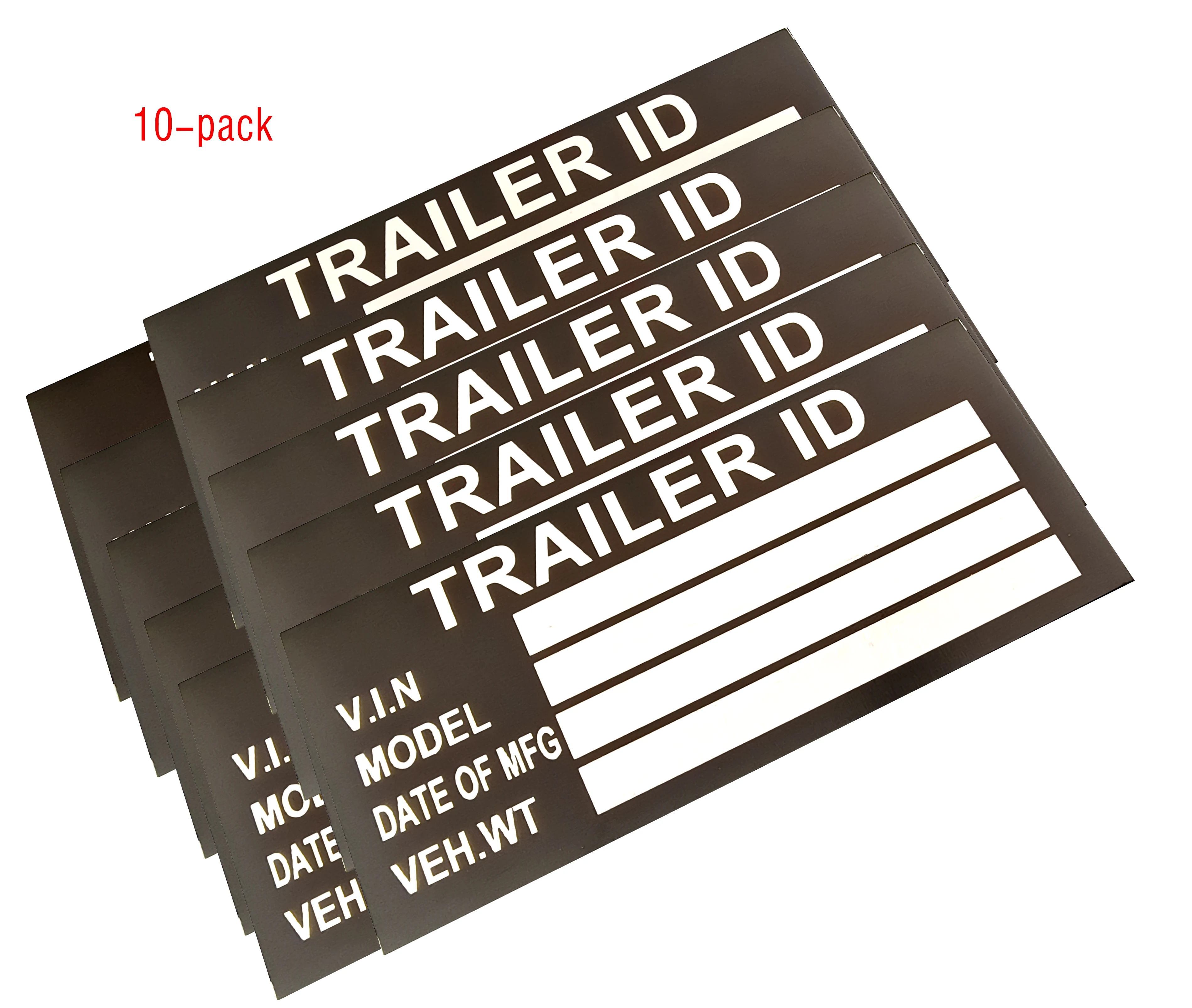 10-PACK VEHICLE TRUCK BOAT Trailer Blank VIN & Weight AXLE Chassis Plate 97mm x 42mm Identification Number