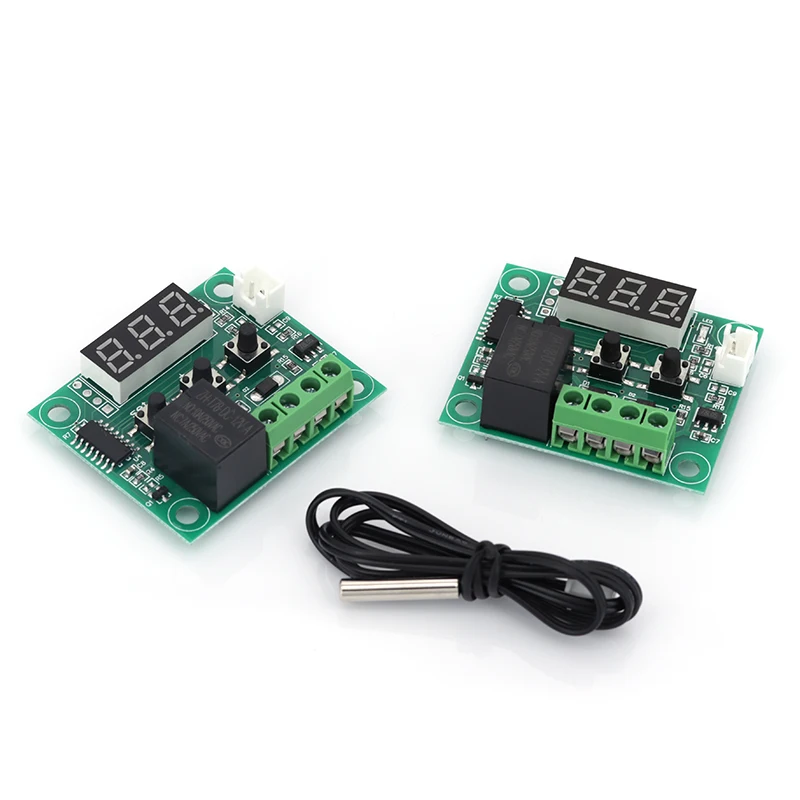 1-10Pcs XH-W1209 Temperature Controller Module DC5V/12V LED Display Digital Thermostat with Waterproof NTC Probe -50~110℃