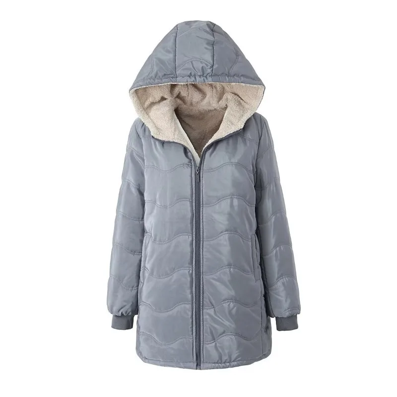 

2025 Winter New Fashion Leisure Women Solid Color Casual Trendy Hooded Parkas Female Simple Basic Warm Women Jackets Coat