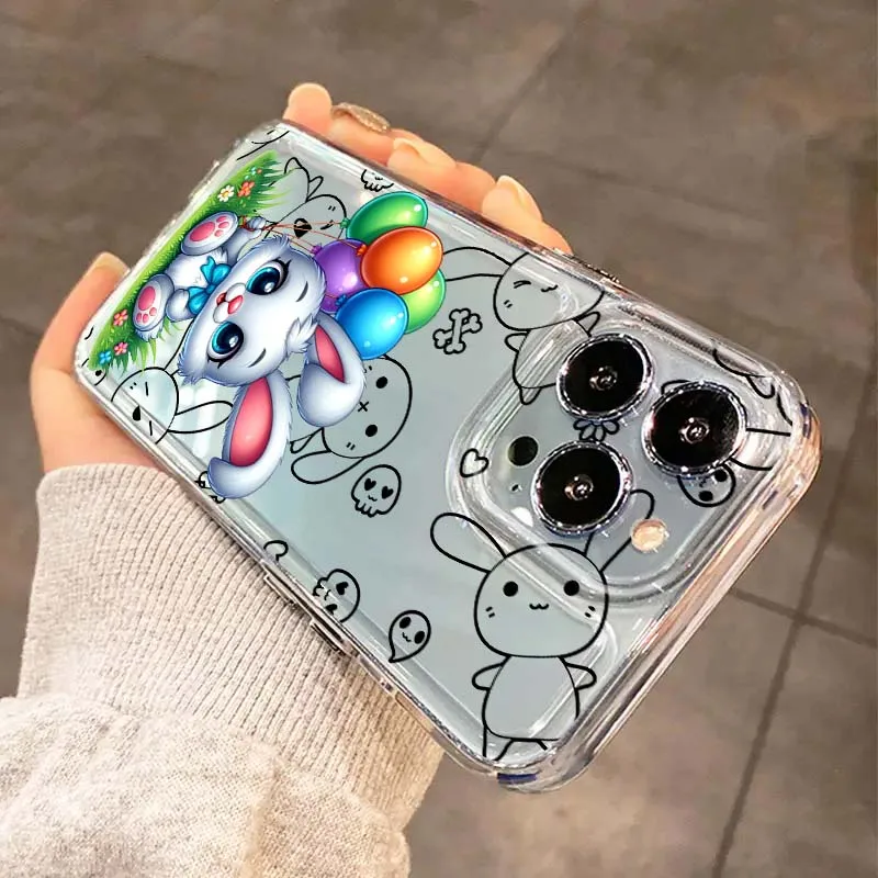 Cartoon Cute Animals For Apple iPhone 17 16e 16 15 14 13 12 11 Pro Max Plus Mini TPU Soft Transparent Phone Case