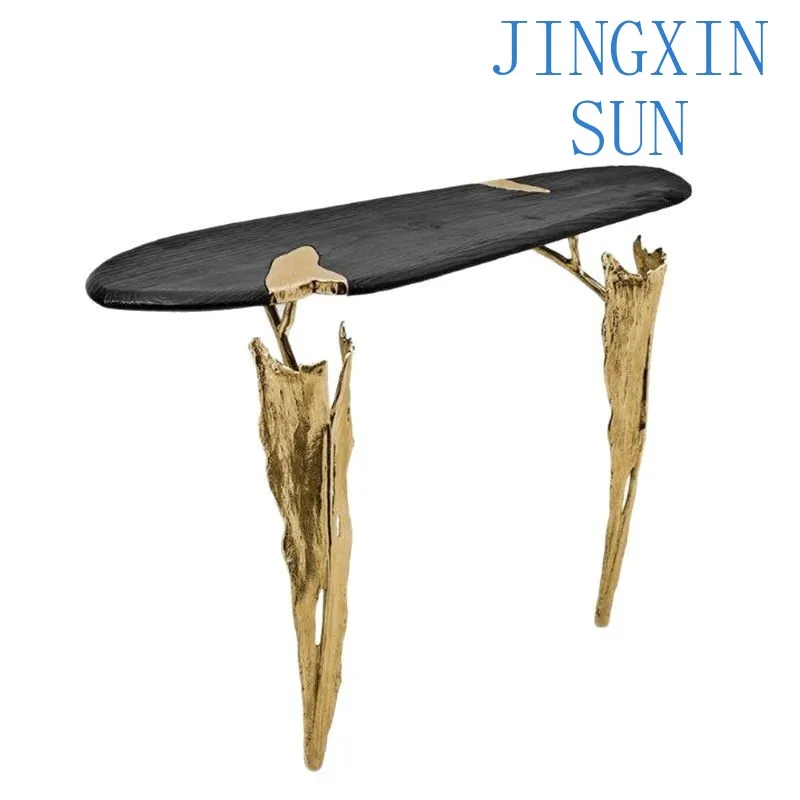 Solid wood entryway luxury villa foyer entry wall entrance table