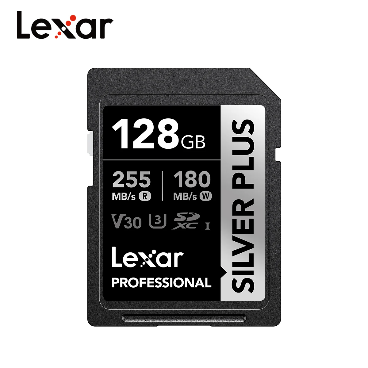 Lexar SILVER PLUS V30 SD Card SDXC UHS-I Memory Card 64GB 128GB 256GB 4K Video Cards for Canon Sony Nikon Camera