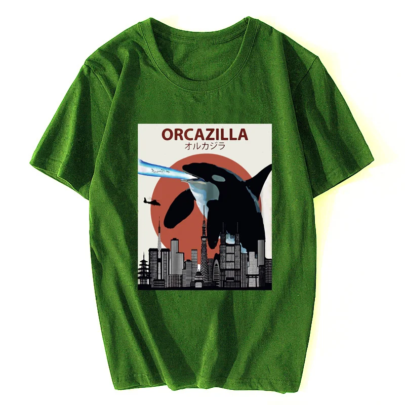 Hot Sale Fashion Cotton Tshirt Orcazilla Funny Killer Whale T-shirt | Orca Lovers Gift Men O-neck Funny Tee Shirt