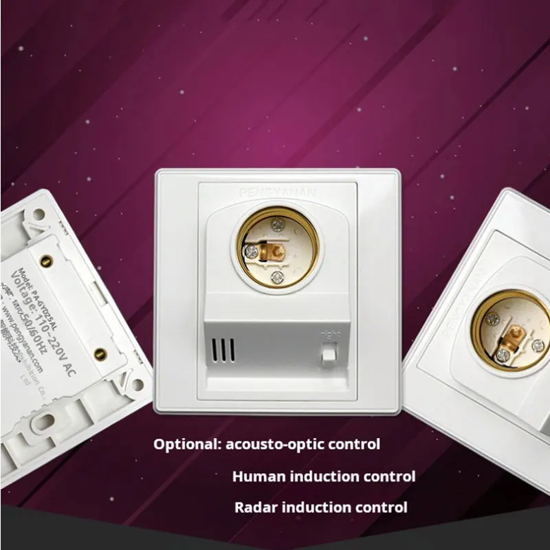 AC110V 220V Infrared Sensor E27 Adjustable Lamp Base LED Light Sound Control PIR Motion Detector Induction Switch