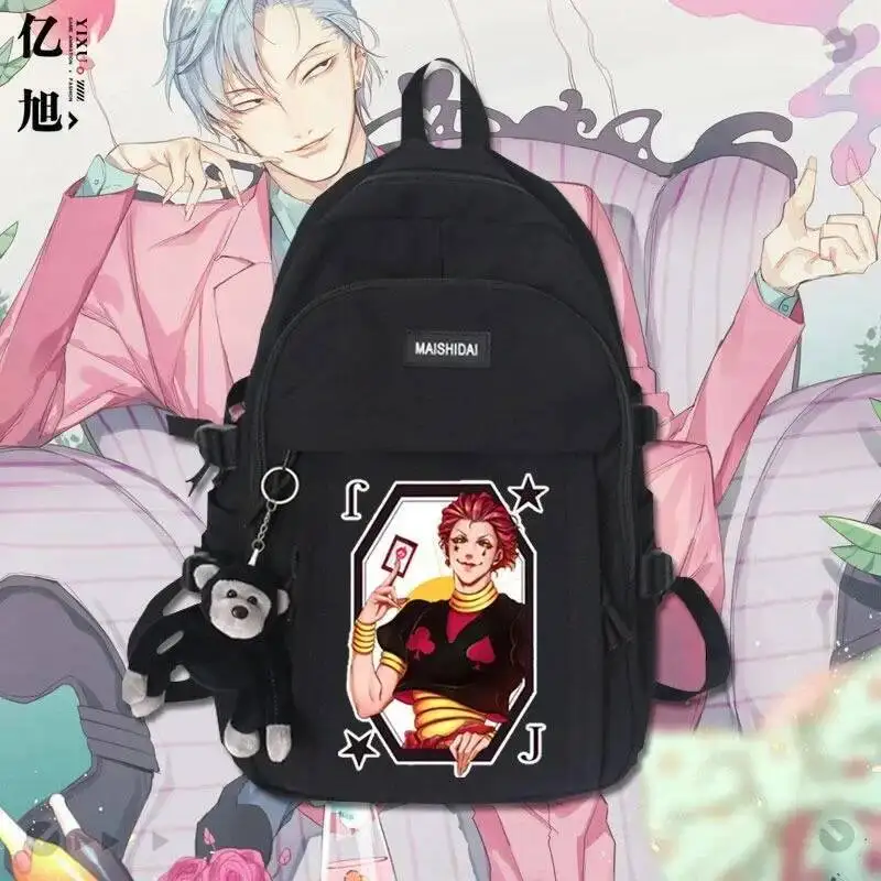 

Anime Game Black White Green Red Hunter X Hunter Student Teens School Bags Large Capacity Backpacks