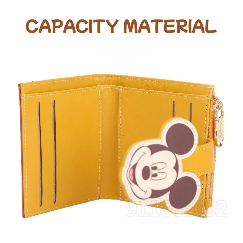 ديزني ميكي جديد المرأة محفظة نسائية للعملات المعدنية ثلاثية الأبعاد الكرتون موضة محفظة نسائية للعملات المعدنية فتحات بطاقة متعددة حامل بطاقة الموضة الفاخرة جودة عالية #4