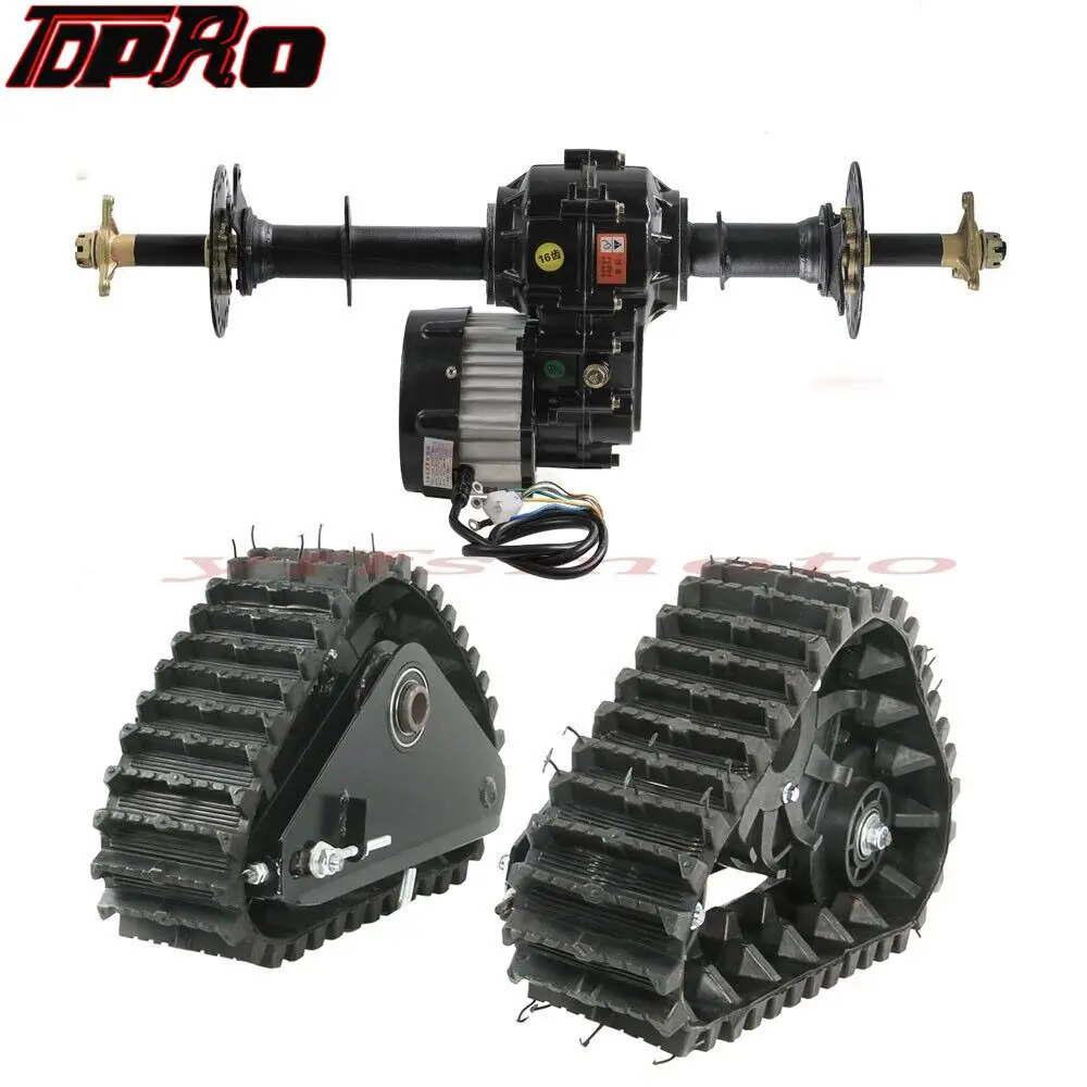 Rear Wheel Track Snow Sand Snowmobil ATV UTV Buggy Go Kart + 30'' Axle Kit+48V 1000W brushless DC differential motor