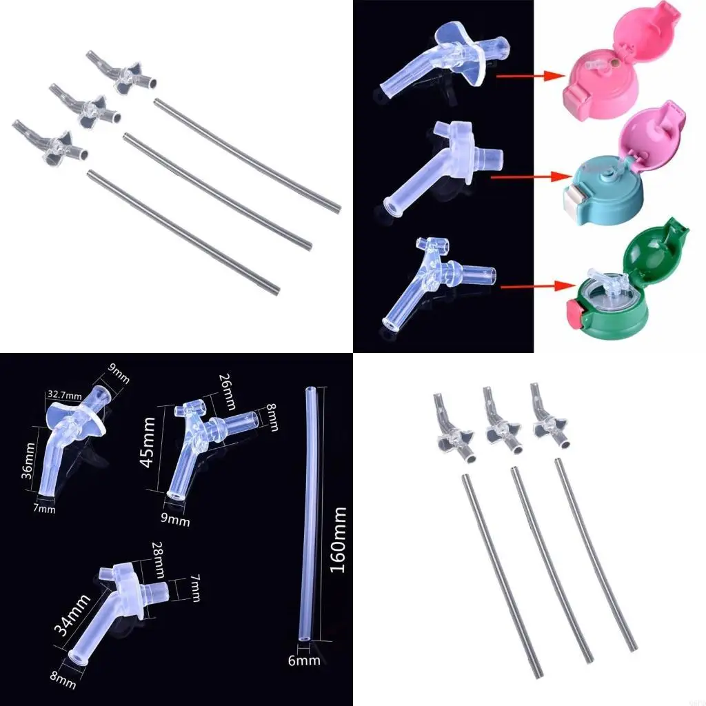 

1 комплект бутылочки для кормления ребенка с соломенной головкой, мягкий силиконовый соломенный наконечник, легко чистится