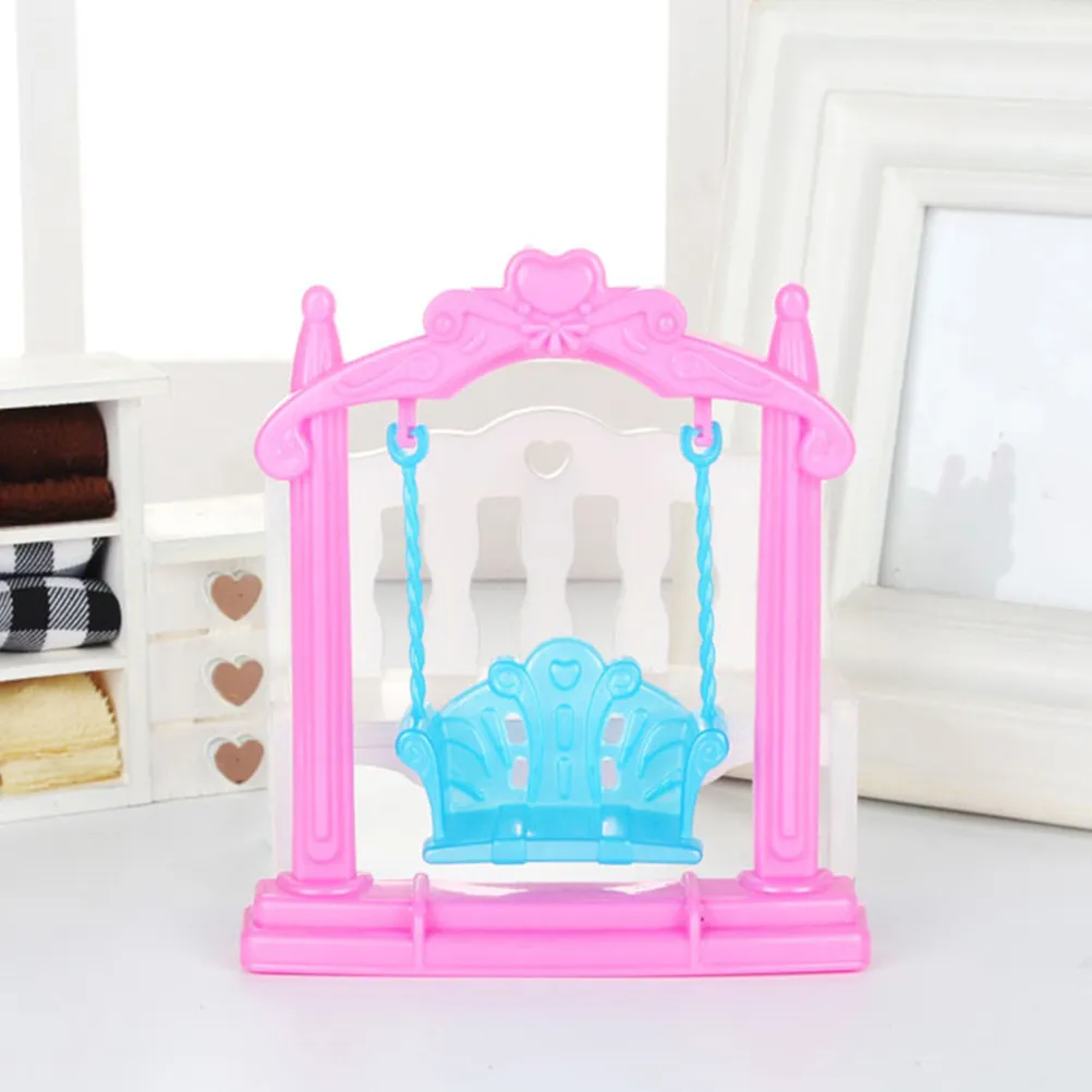 

Dollhouse Mini Swing Sturdy Reusable Plastic Swing Chair for Dollhouse Interiors Vivid Playtime Decor Mini Home Ornament Display