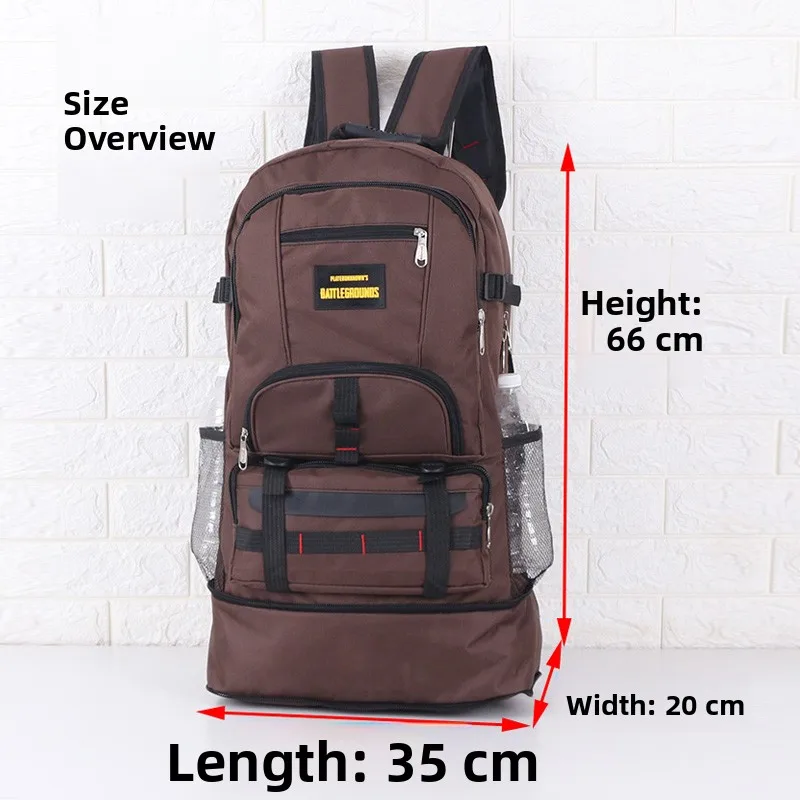 80L Nylon Outdoor Sports Backpack Men's Women's Traveling Climbing Bag Large Capacity Storage Luggage Retro Artistic Style