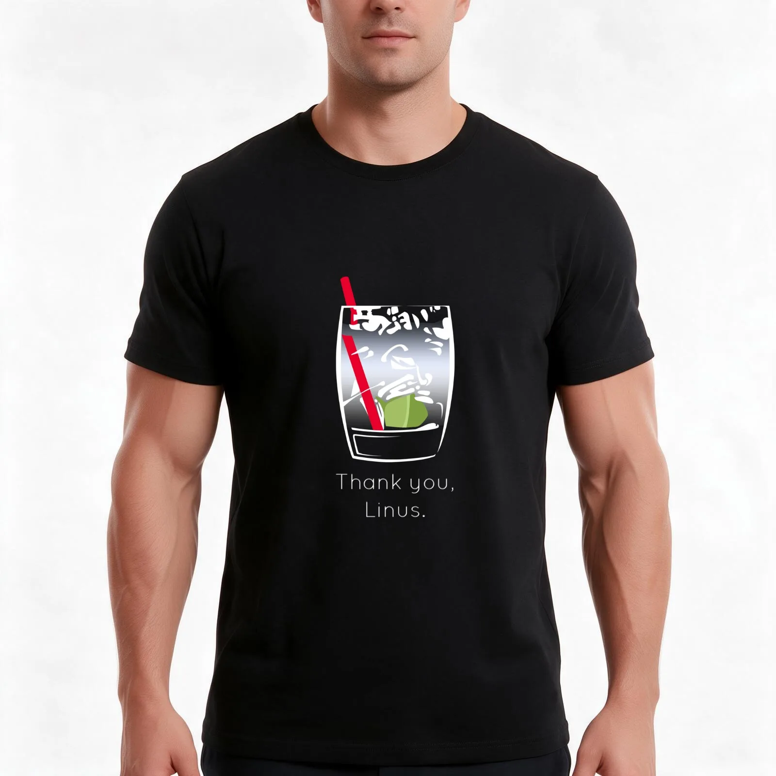 Thank you, Linus T-Shirt, Summer Casual Cotton Tee, Oversized Streetwear Tops, Vintage Graphic Print, Loose Fit Short Sleeve