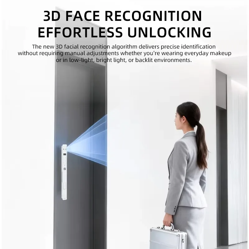 TUYA Video Doorbell Waterproof Smart Aluminum Door Lock Fingerprint Password Narrow Gate Digital Door Smart Lock for Sliding