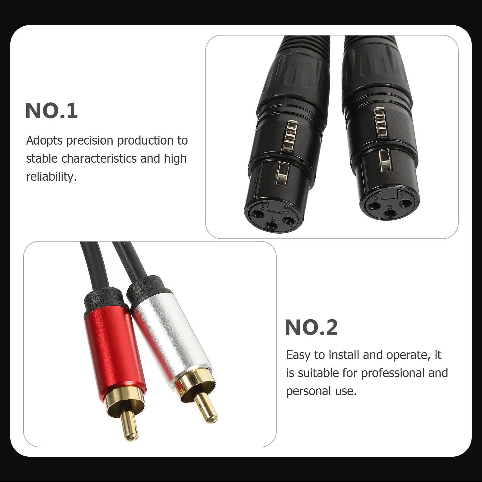 

RCA for Equipment Conversion Bare Copper Wire PE Material Supporting Transmission Flexible Durable RCA Audio for Harmonizers