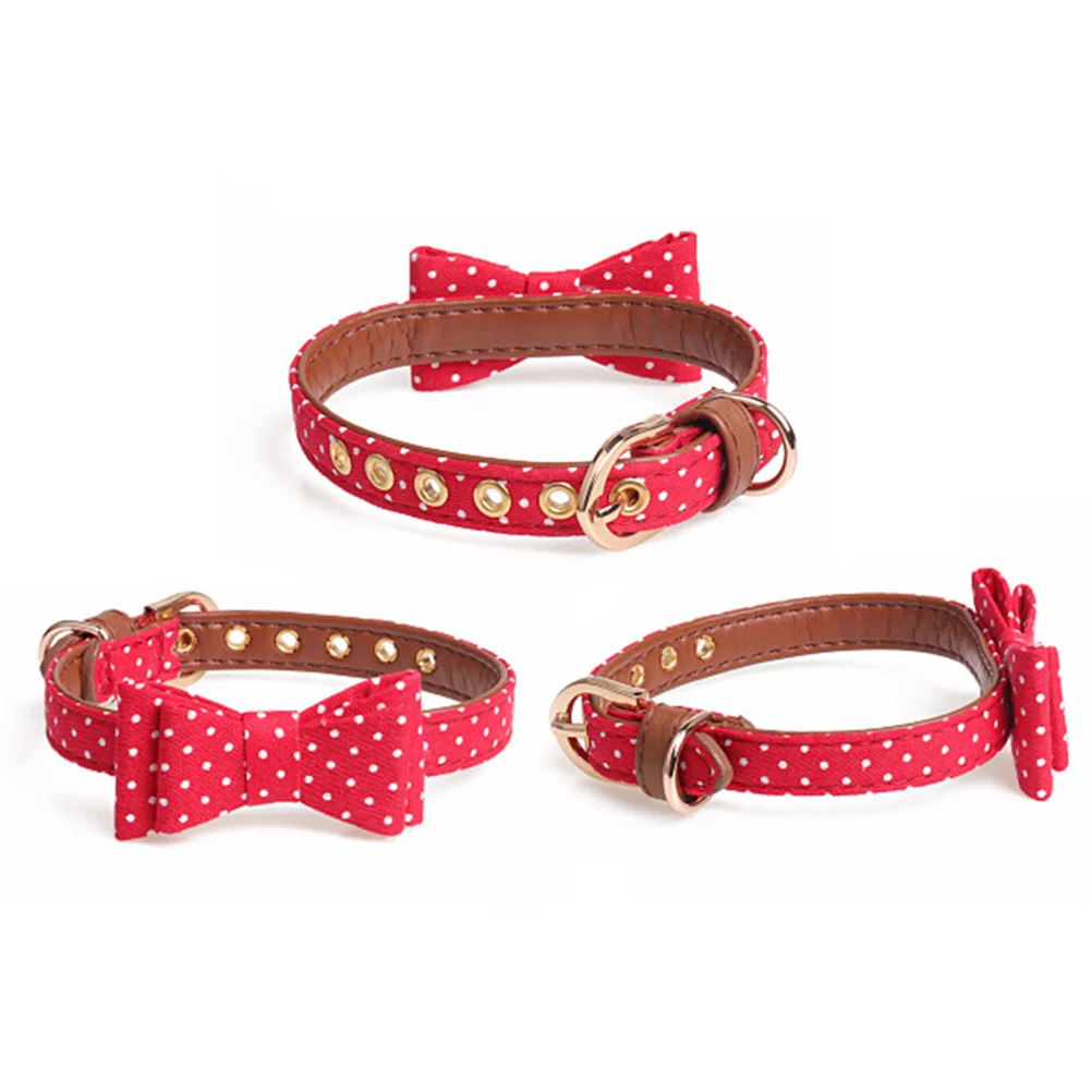 

Adjustable Bow Tie Durable Comfortable For Cat 1.3X42Cm Red Pet Bowtie Pet Dog Cat Collar Dog Collar