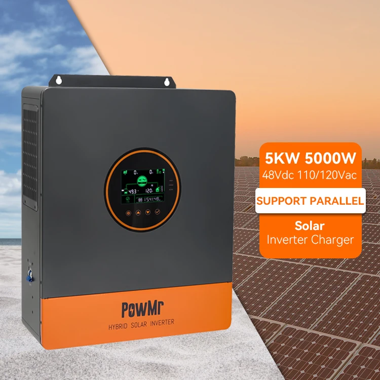 PowMr 5000W 5KW 48V All In One Solar Inverter Charger 110/120V Off Grid On Grid Pure Sine Wave Solar Inverter
