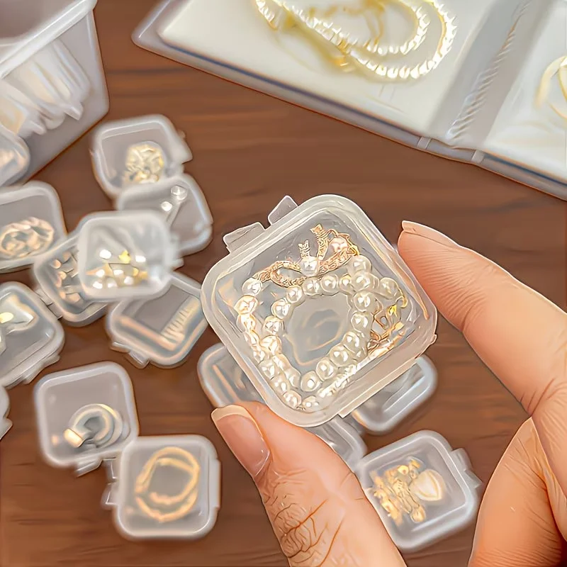 20/40pcs of Plastic Tote Storage Boxes - Transparent Square Containers for Beads And Jewelry, with Lids, Jewelry Boxes