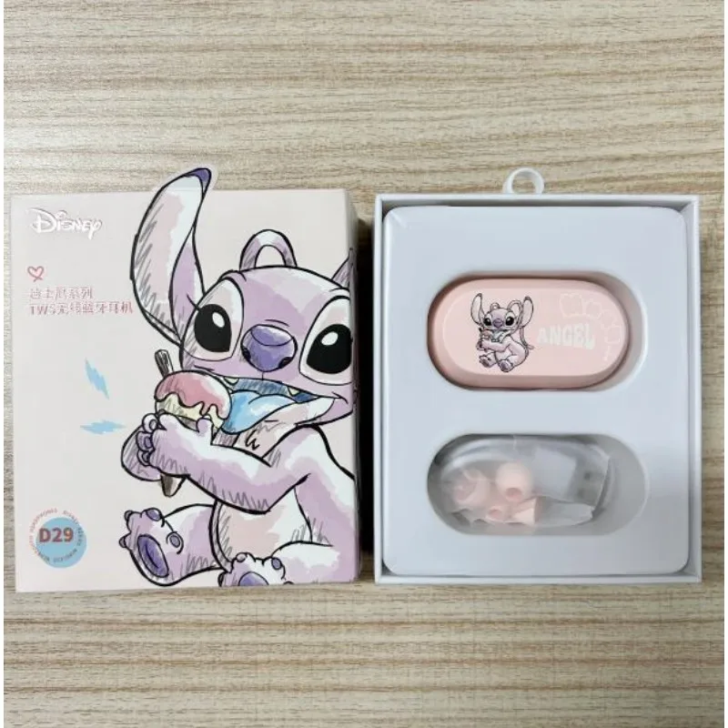 Disney Lilo & Stitch Angel D29 Wireless Bluetooth 5.3 Earphones HiFi Stereo HD Call Headset Smart Touch Headphone Long Endurance