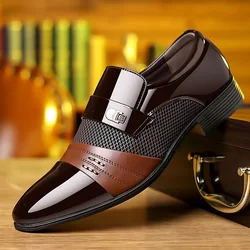 Oxford Shoes Men's Luxury Lacquer Wedding Shoe Pointed Toe Dress Shoes for Men Classic Business Men Leather Shoes Big Size 38-48