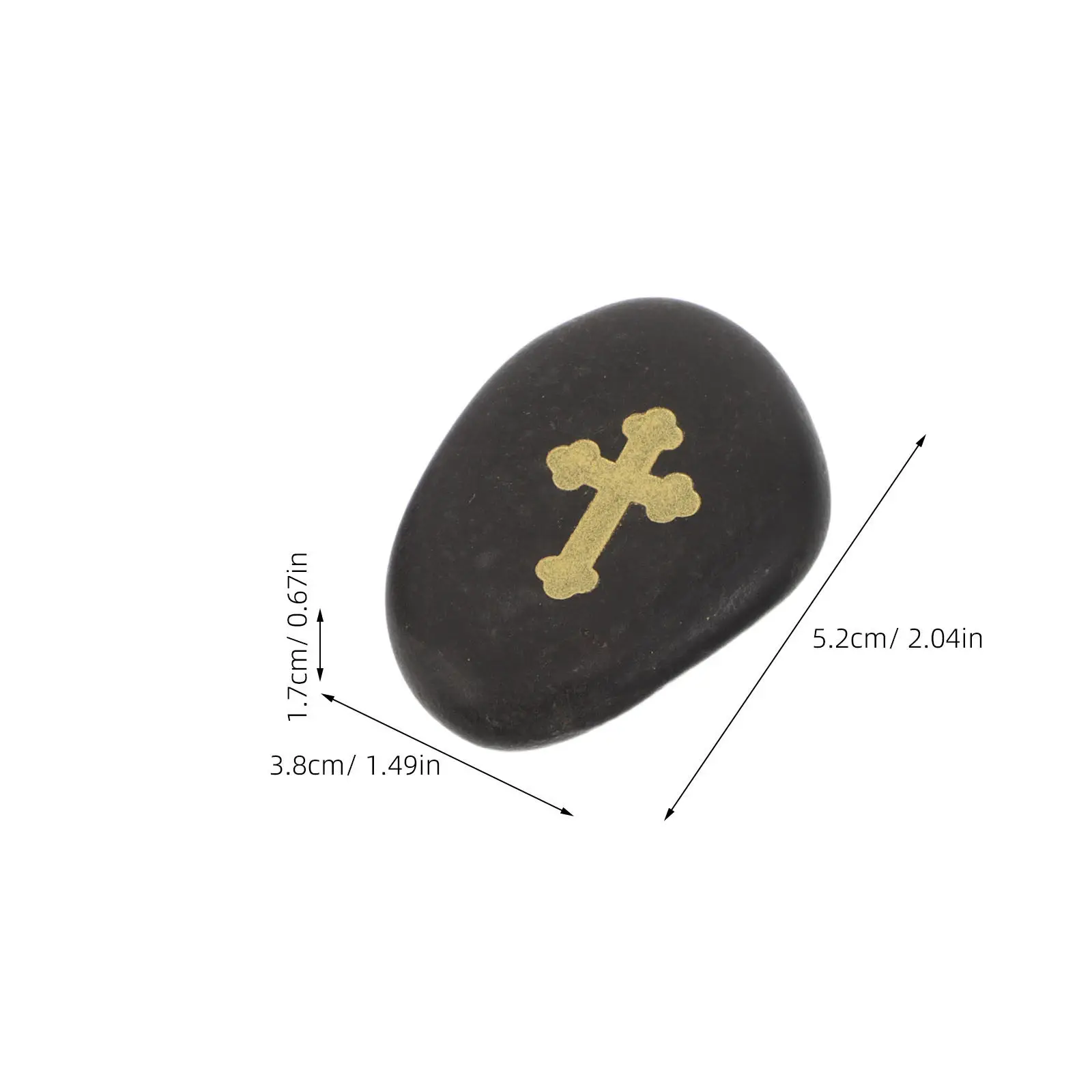 Natural Polished River Pebble Cross Pocket Stones 5 Piece Engraved Faith Rocks for Prayer Baptism Memorial