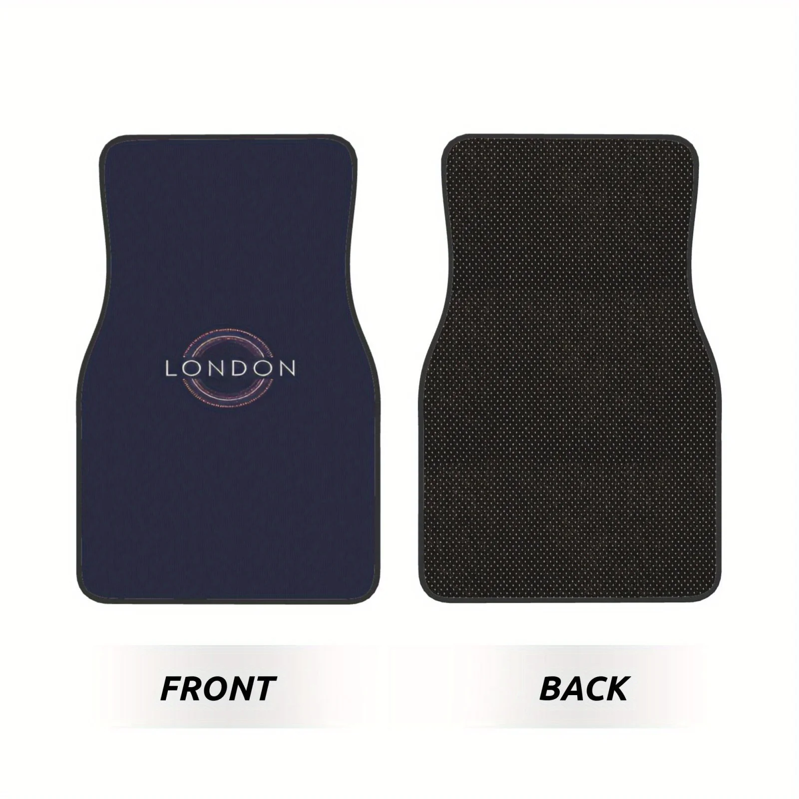 4pcs London Graphic Printing  Comfortable Crystal Velvet Car Floor Mat  4pcs Set  Double Layer Composite Process Easy To In