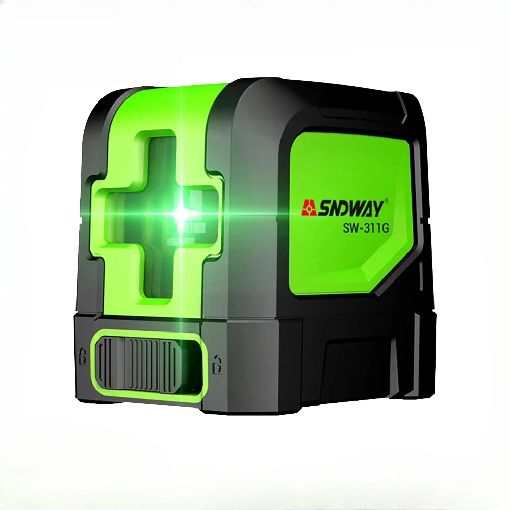 SNDWAY SW-311G 2 Lines Laser Level Meter Horizontal and Vertical Green Beam Self Leveling Mini Module Laser Level Line Tool