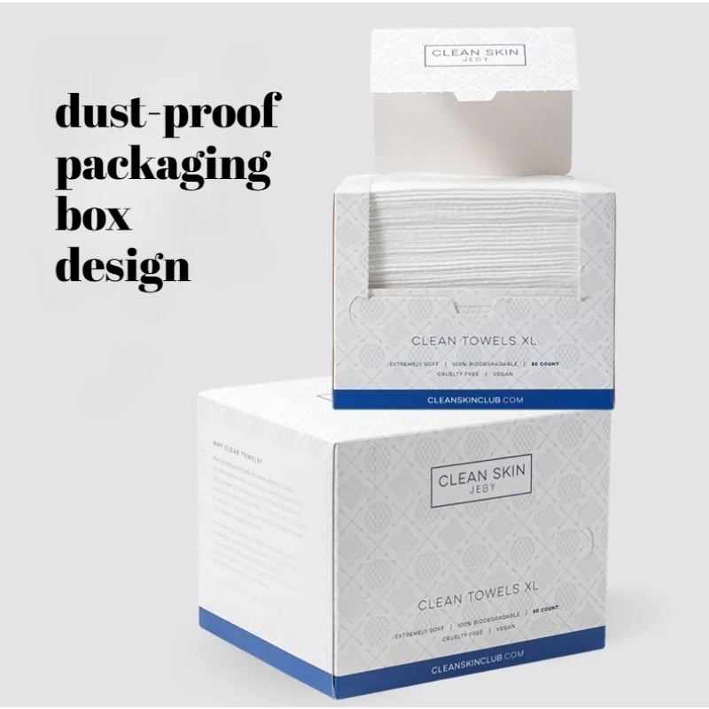 1box  26*30cm Box Disposable Facial Cleansing Towel Thickeneded Large Size Cleansing Skin Suitable for All Skin Types Unisex