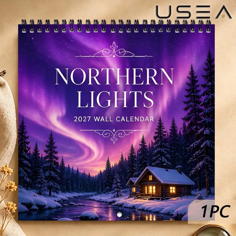 2027 Wall Calendar, Northern Lights Themed,Monthly Planner & Habit Tracker, Yearly Organizer,Gift for Mom Women Coworker Teacher