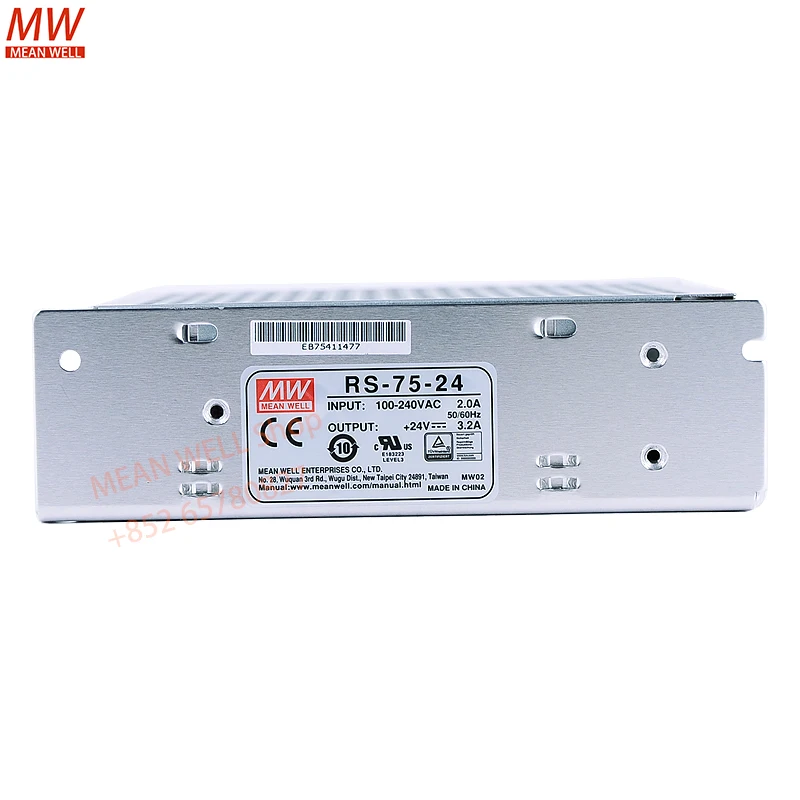 يعني جيدا 75 واط إخراج واحد تبديل تحويل التيار الكهربائي RS-75-3.3 RS-75-5 RS-75-12 RS-75-15 RS-75-24 RS-75-48 حافظة معدنية