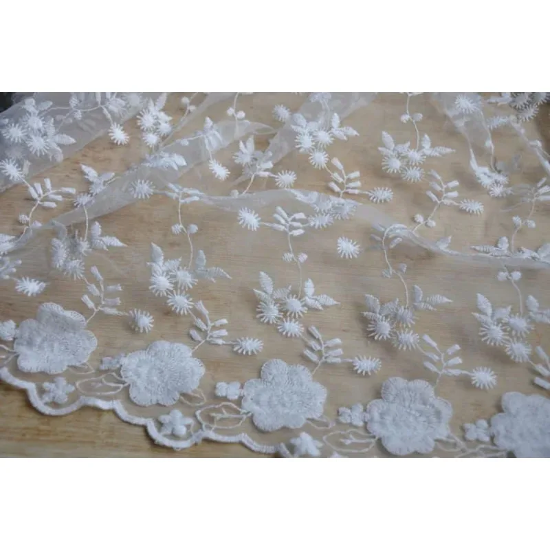 Factory direct sales 1yard small flower embroidery lace fabric,clothing skirt sewing accessories,Curtains home decoration gauze