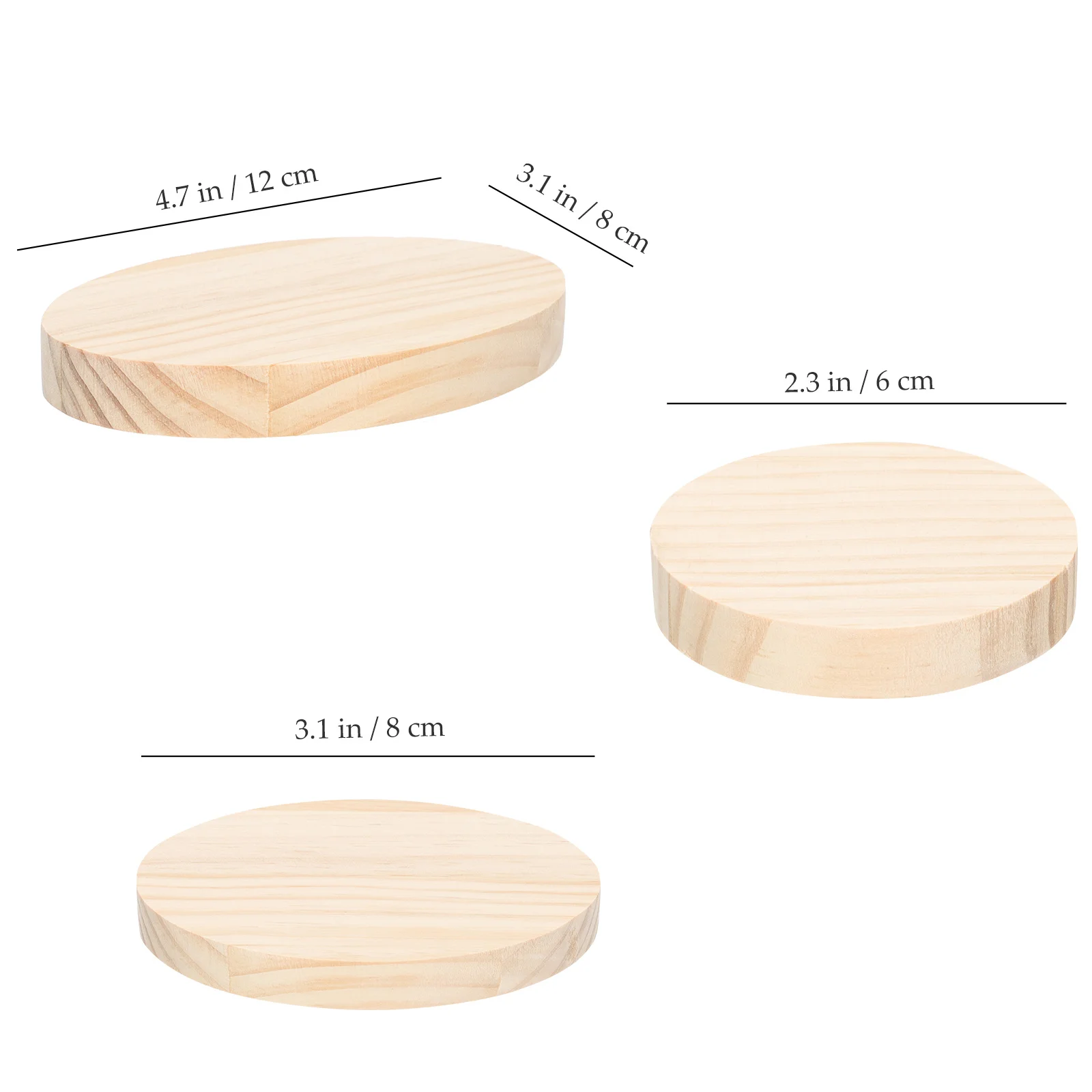 

6pcs Handicraft Base Wooden Plaques Unfinished Natural Wood For Diy Craft Projects Small Display Stand Woodworking Tool