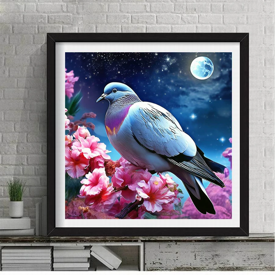 

Набор для алмазной вышивки «Голубь и цветы» для взрослых: картина-мозаика, вышивка крестом, изображение животных и птиц