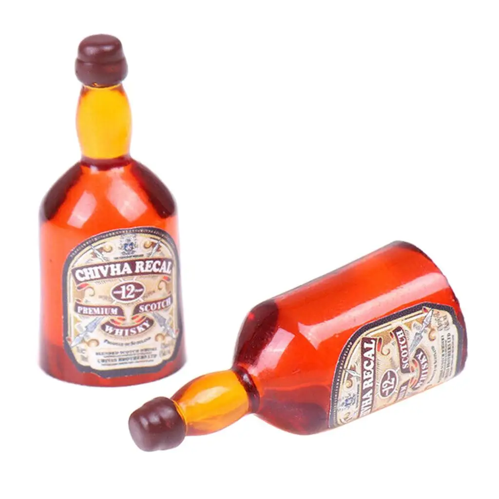 Dollhouse Wine Bottles Resin Miniature Accessories 1 12 Scale Kitchen Decor for Toy House Play