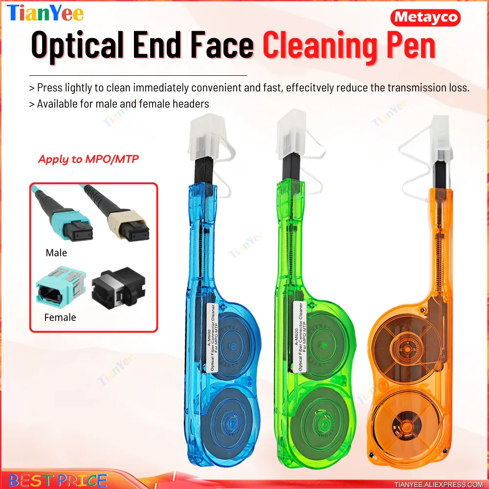 

M600 MPO/MTP 600+ Cleanings Pen Cleaner Fiber Optic Cleans For Connector Green Blue Orange Optional 1-2-3 15pcs Lot Sell