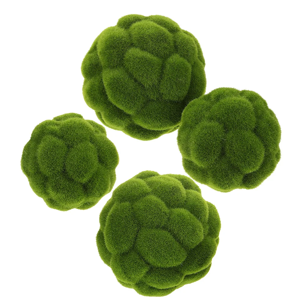 

4pcs Faux Moss Ball Artificial Green Plant Decorative Sphere For Home Bowl Vase Wedding Party Garden Tables Outdoor Plants Decor
