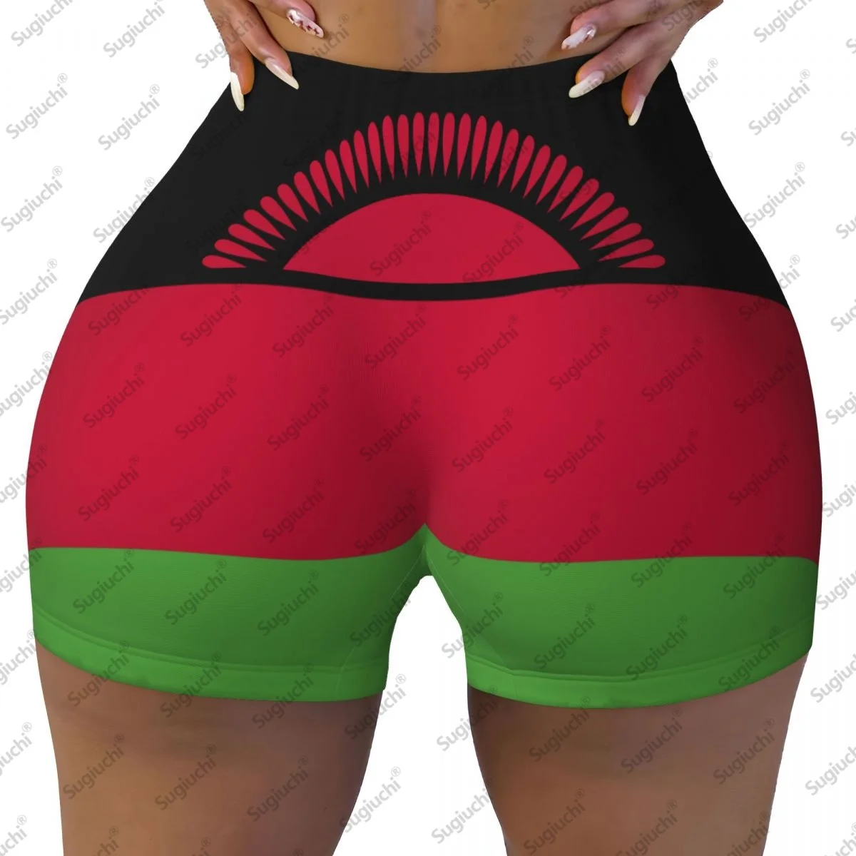 

2026 шорты для йоги с флагом Малави для женщин, шорты для тренировок, подтяжки ягодиц, с высокой талией, шорты для бега в тренажерном зале