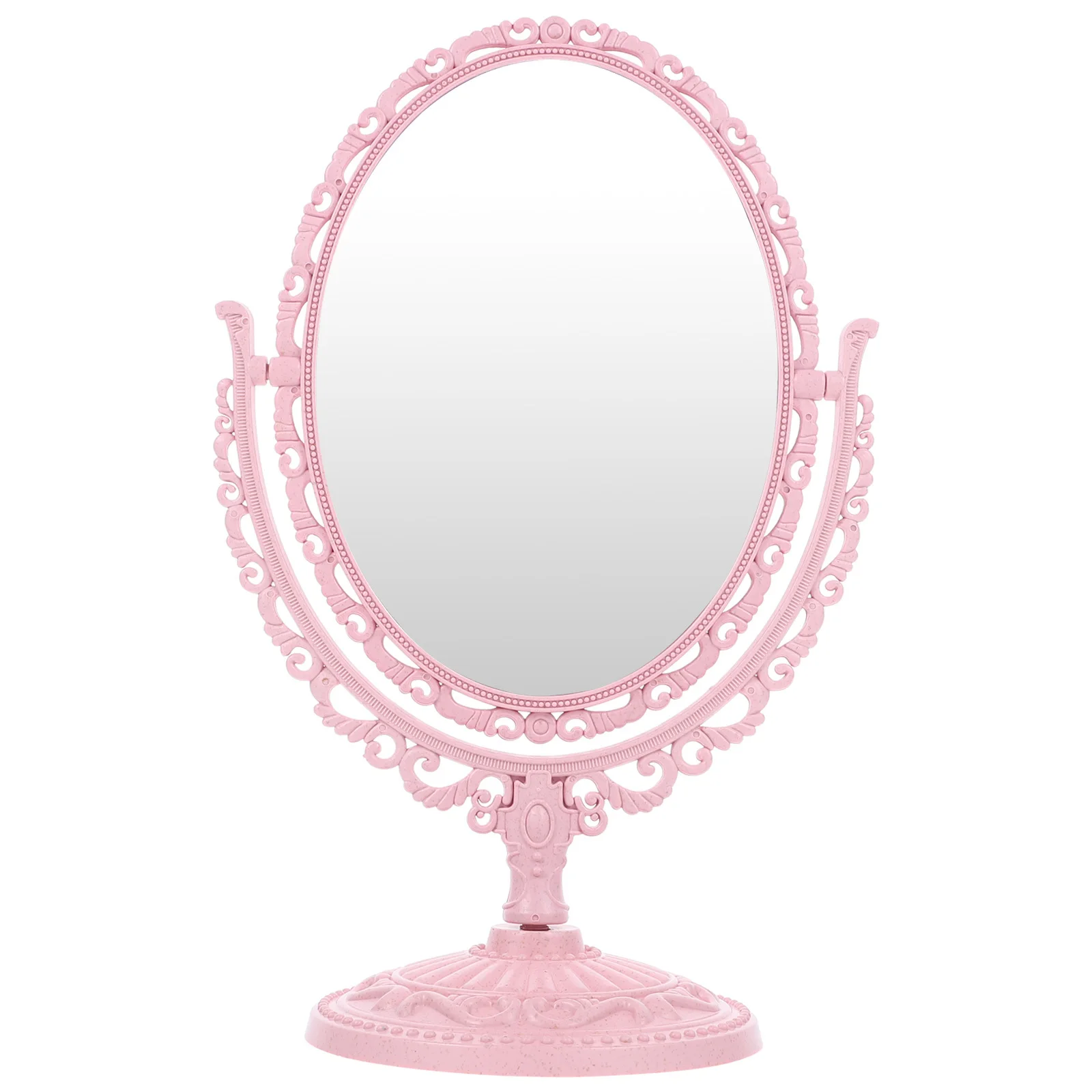 Dubbelzijdige make-upspiegel roze 360 graden rotatie Hd 2x vergrotende make-upspiegel Afneembaar basisontwerp