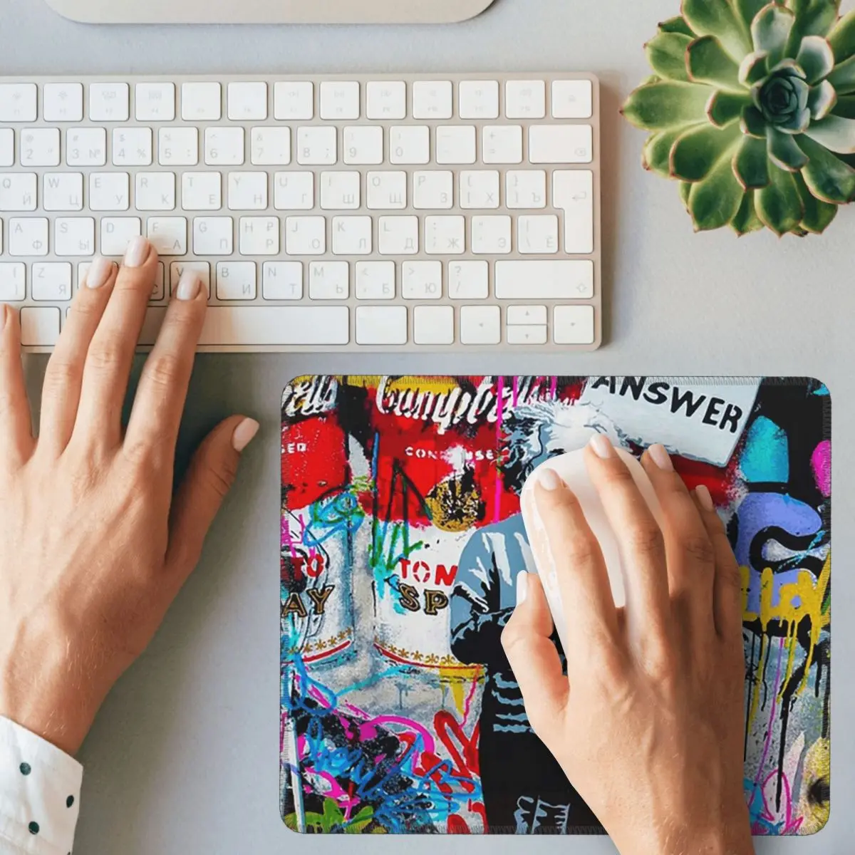 Banksy Love Is The Answer Pillow03 Mouse Pad Computer Keyboard Mouse Mat Gaming Laptop Desk Mat Office Table Mats