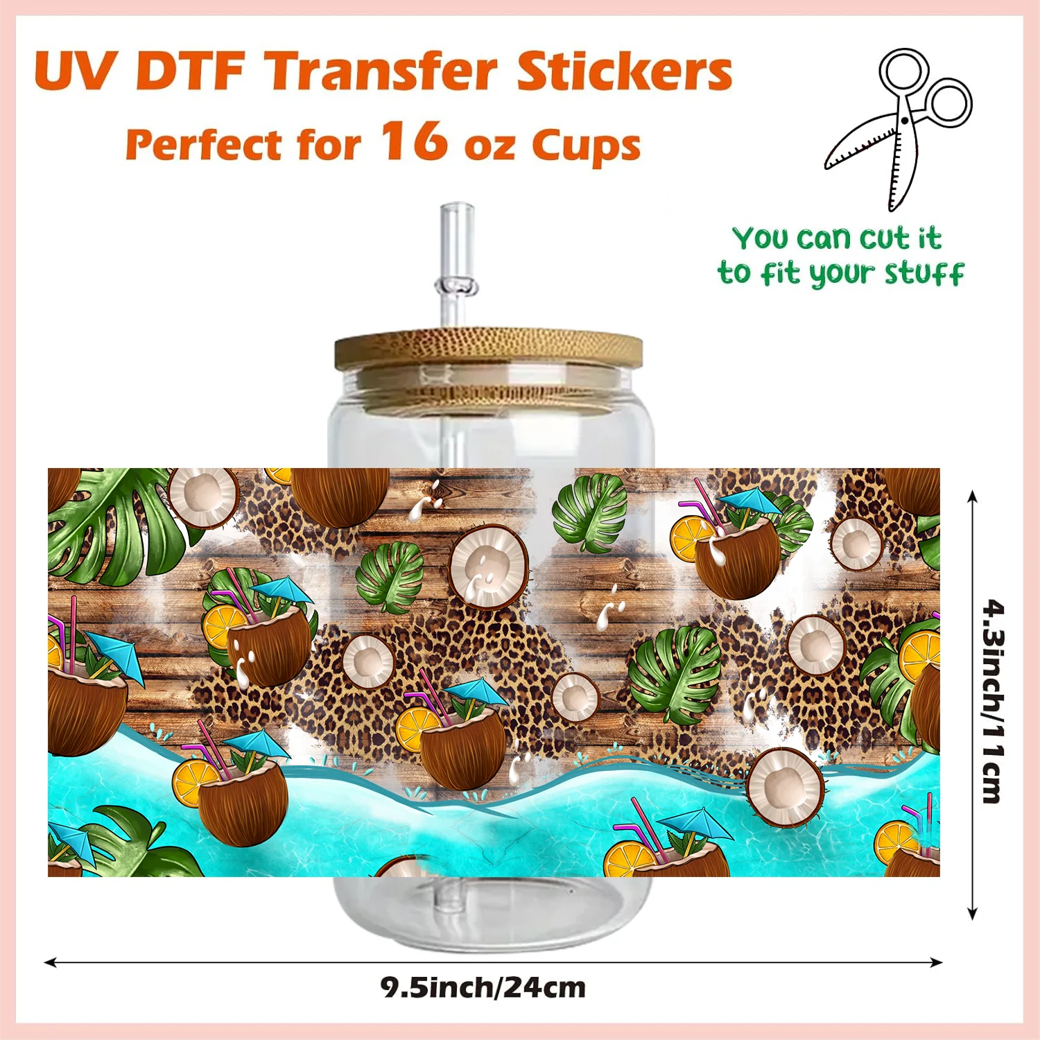 Fruit Strawberry kiwi easy peel waterproof Party DIY Decals 3D transfers uvdtf tumbler seal stickers 16oz uv dtf cup wraps